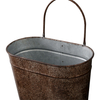 Set of 2 Vintage Oval Galvanized Wall Planter Basket, Hanging Wall Flower Pot