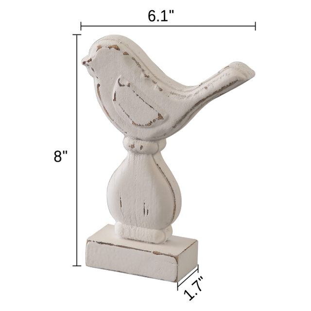 Farmhouse Small Bird Figurines Home Decor for Shelf 6 X 8 Inch