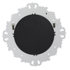 Vintage Wood Circle Wall Mirror 24 Inch, Distressed White