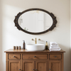 Antique Baroque Oval Mirror for Wall 30 X 18 Inch, Black