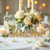 Vintage Gold Mr & Mrs Sign for Wedding Table 14 Inches