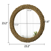 Round Woven Seagrass Frame Wall Mirror