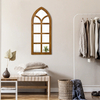 Farmhouse Arched Windowpane Mirror 14 X 34 Inch, Burning Finished