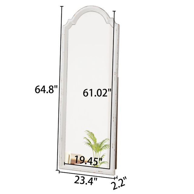 Rustic Large Arched Floor Standing Mirror Full Length 64 X 23 Inch