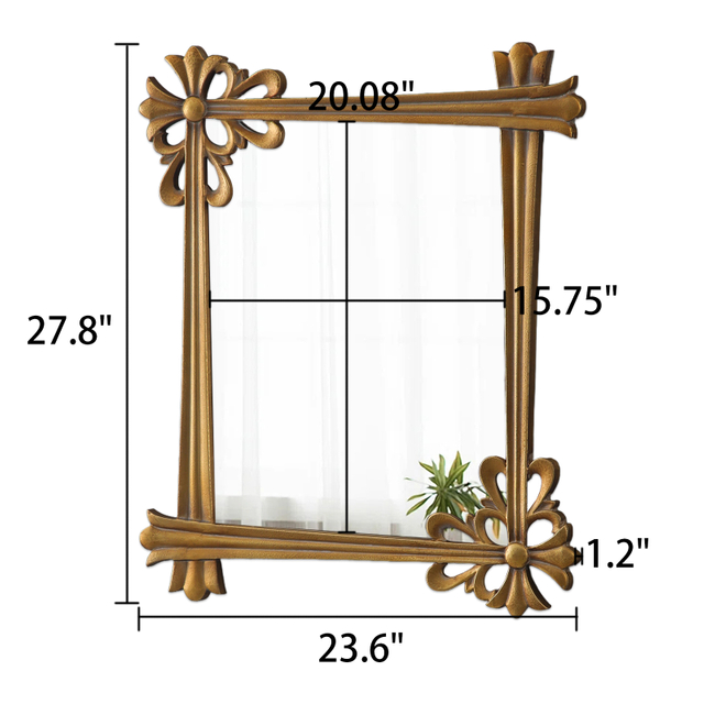 Vintage Small Wall Mirror 24X28 inch