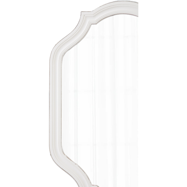 Rustic Scalloped Oval Mirror 28 X 20 Inch, Distressed White