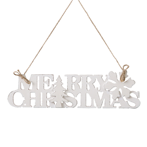 Rustic Merry Christmas Sign for Front Door, Distressed White