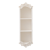 32" Tall Narrow Vintage Wall Mounted Storage Cabinet, Carved Distressed