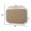 17x24 Rustic Distressed White Fabric Pin Board