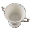 Distressed White Metal Vase, Decorative Flower Urn Planter 7 Inch Tall