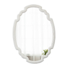 Rustic Oval Mirror 22 X 30 Inch, Distressed White, Wood Framed
