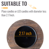 Handmade Shabby Chic Wooden Black Candle Holder, Square Base 7" Tall