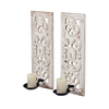 Openwork Carving Wall Candle Sconces Set of Two, Handmade Distressed