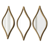 Set of 3 Rustic Small Tear Drop Mirror Wall Decor 6 X 15 Inch Distressed White