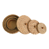 Round Rattan Storage Boxes with Lids Set of 3, Handwoven Wicker Basket