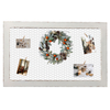 Chicken Wire White Framed Bulletin Boards, 18×29" Wood Grid Shelf