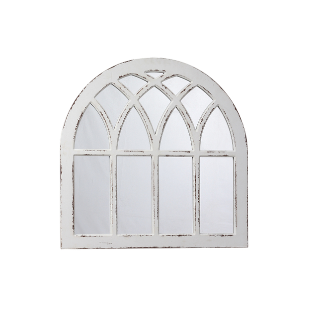 Vintage White Arched Window Mirrors for Wall Decor 29.5"