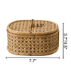 Rattan Decorative Box with Lid, Small Oval Box for Storage