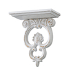 French White Floating Shelf Wood, Rustic Shelves for Wall 11" Tall | Scroll Shape Shabby Chic Design, Displaying Candle, Mini Planter Pot, Small Item, Living Room, Bedroom, Dining Room, Hallway