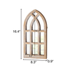 Small Rustic Arched Window Mirrors for Wall Decor 8 X 16 Inch