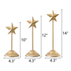 Christmas Standing Gold Star Set of 3, Metal Farmhouse Star Sign