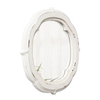 Rustic Wooden Small Round Mirror 9.1 inch, Distressed White