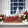 Rustic Red Merry Christmas Signs for Home Decor 16 Inches