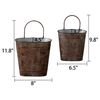 Set of 2 Vintage Oval Galvanized Wall Planter Basket, Hanging Wall Flower Pot