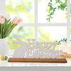 Rustic Happy Easter Sign with Bunny for Table Centerpieces 16 Inch