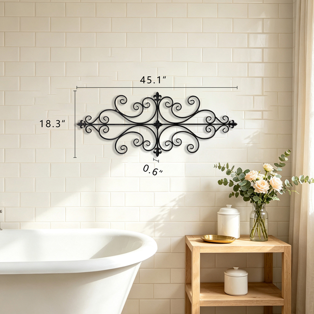 Wrought Iron Wall Decor 45" x 18"