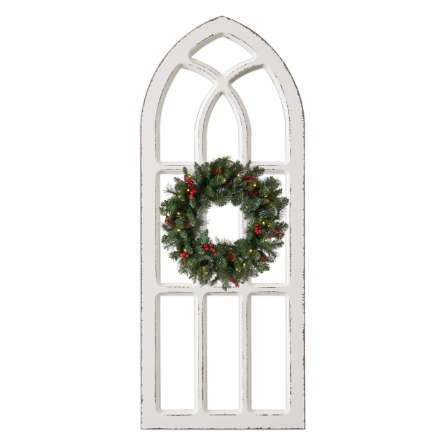 Rustic Arched Window Frame Wall Decor 14 X 36 In
