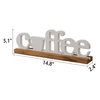 Rustic Coffee Signs for Coffee Station 15 Inches, Distressed White