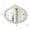 Vintage Oval Mirror, Distressed White 24 X 30 Inch
