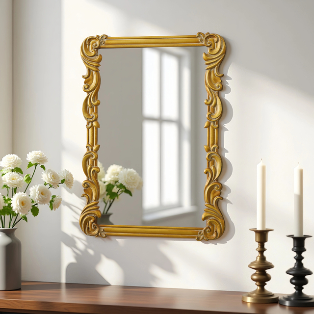 Antique Gold Baroque Mirrors for Wall Decor 30 X 21 Inch