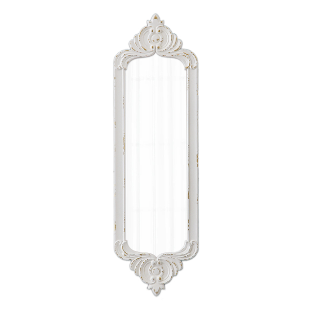Vintage White Wooden Wall Mirror