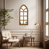 Farmhouse Arched Windowpane Mirror 14 X 34 Inch, Burning Finished