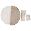 Distressed White Half Moon Console Table, 30" Wood Entryway Table