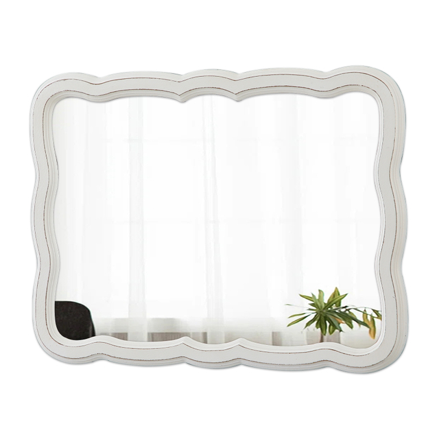 Farmhouse Decorative Scalloped Wall Mirror 22 X 30 Inch