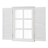 Rustic White Window Mirror with Shutters 16 X 24 Inch, Rectangle