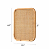 16x12 Small Bulletin Board, Boho Natural Rattan Pinboards for Wall