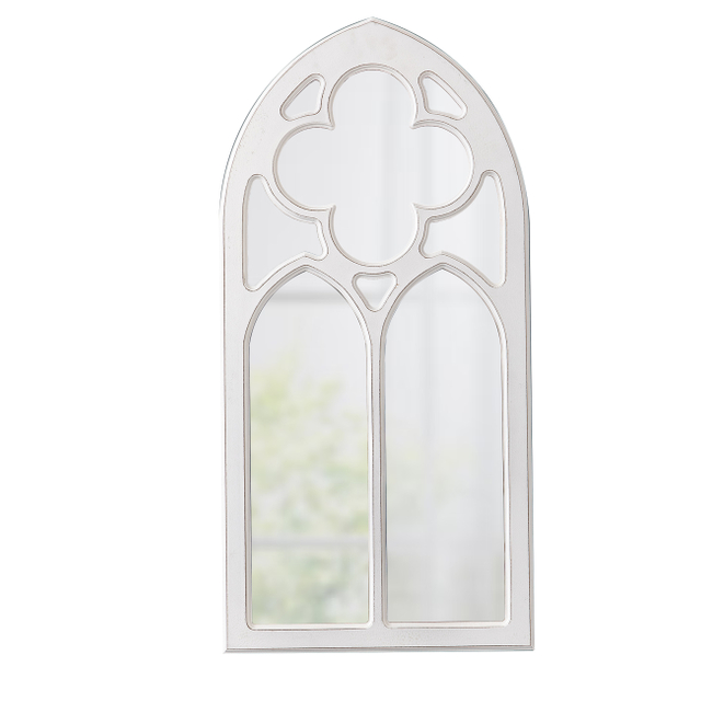 Farmhouse White Arched Window Mirrors for Wall Decor 18 X 36 Inch