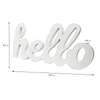 Rustic Wooden Hello Sign for Home Decor 14", Distressed White