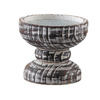 Rustic Wood Pillar Candle Holder with Wide 6 Inches Tray