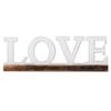Rustic Love Signs Decor 12", Distressed White, Wood