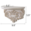 European Floating Wood Shelf, 10 inch Long White Distressed Shelving Wall Mounted for Small Spaces