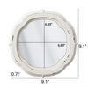 Rustic Wooden Small Round Mirror 9.1 inch, Distressed White