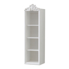 Vintage White Wall Mount Cabinet 4 Tier Open Shelf, 32 Inches Tall
