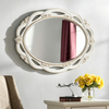 Vintage Oval Mirrors for Wall 18 X 24 Inch, White and Gold Accents