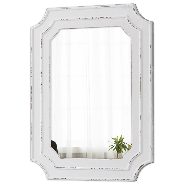 Rustic White Mirror 18 X 24 Inch, Horizontal or Vertical