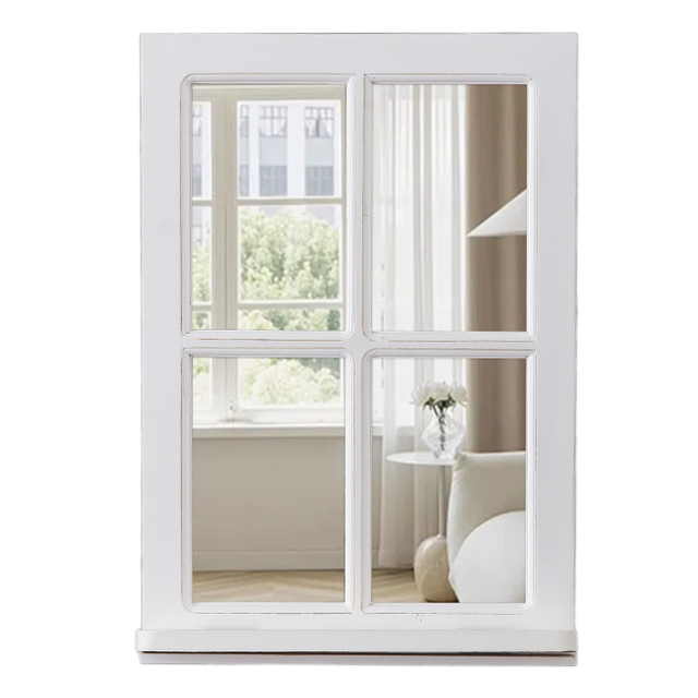 Rustic Window Mirrors with Shelf for Wall Decor 16 X 23 Inch